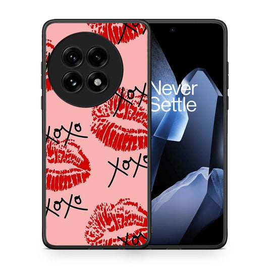 Θήκη OnePlus 13 XOXO Lips από τη Smartfits με σχέδιο στο πίσω μέρος και μαύρο περίβλημα | OnePlus 13 XOXO Lips case with colorful back and black bezels