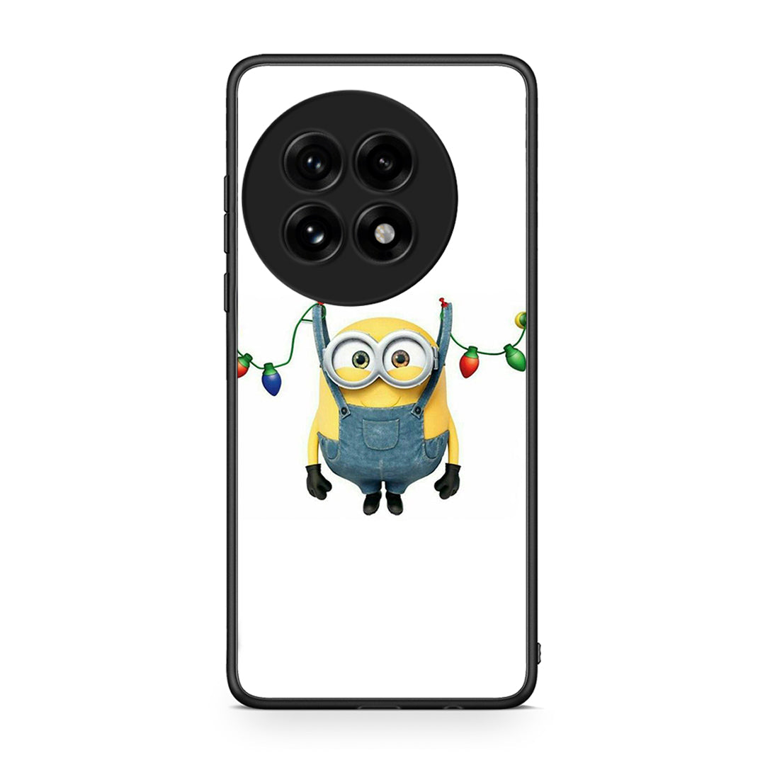 OnePlus 13 Xmas Minion Lights θήκη από τη Smartfits με σχέδιο στο πίσω μέρος και μαύρο περίβλημα | Smartphone case with colorful back and black bezels by Smartfits