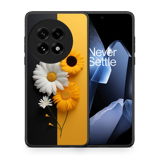 Θήκη OnePlus 13 Yellow Daisies από τη Smartfits με σχέδιο στο πίσω μέρος και μαύρο περίβλημα | OnePlus 13 Yellow Daisies case with colorful back and black bezels