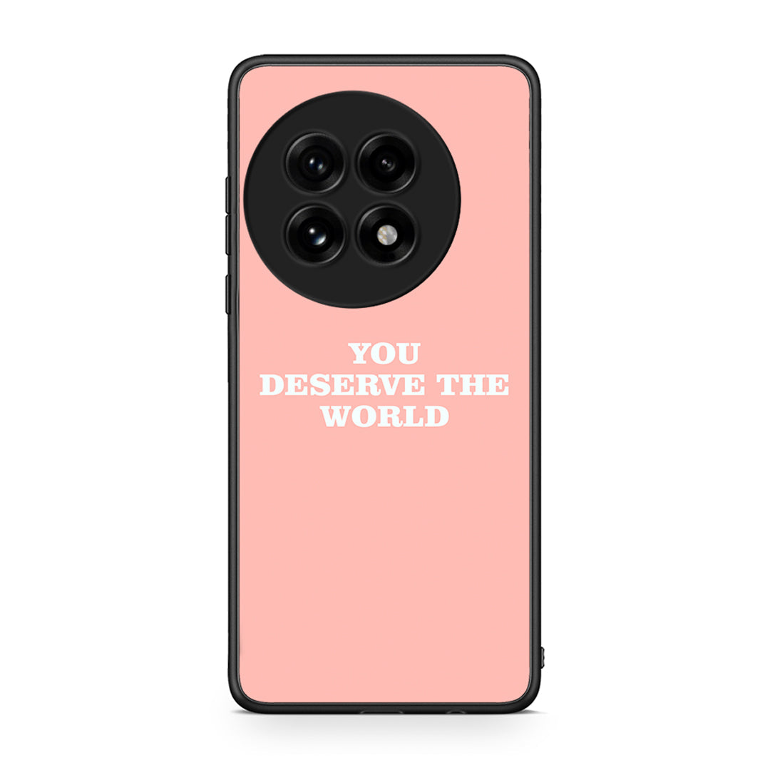 OnePlus 13 You Deserve The World Θήκη Αγίου Βαλεντίνου από τη Smartfits με σχέδιο στο πίσω μέρος και μαύρο περίβλημα | Smartphone case with colorful back and black bezels by Smartfits