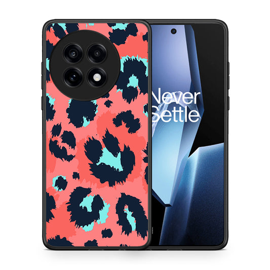 Θήκη OnePlus 13R Pink Leopard Animal από τη Smartfits με σχέδιο στο πίσω μέρος και μαύρο περίβλημα | OnePlus 13R Pink Leopard Animal case with colorful back and black bezels
