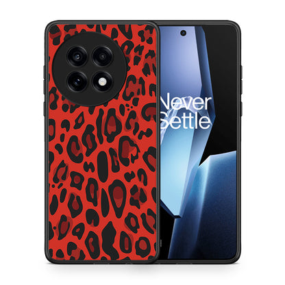 Θήκη OnePlus 13R Red Leopard Animal από τη Smartfits με σχέδιο στο πίσω μέρος και μαύρο περίβλημα | OnePlus 13R Red Leopard Animal case with colorful back and black bezels