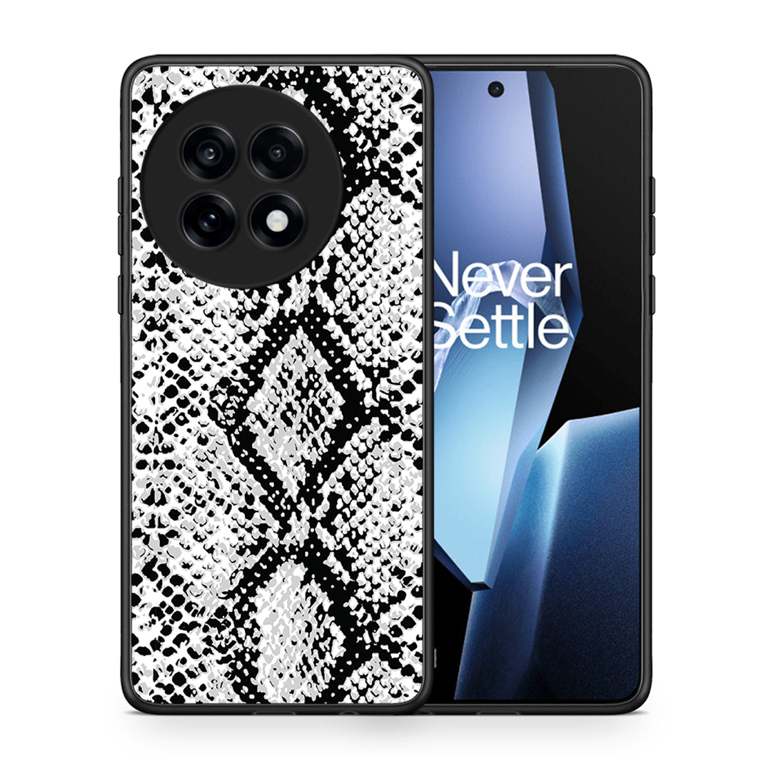 Θήκη OnePlus 13R White Snake Animal από τη Smartfits με σχέδιο στο πίσω μέρος και μαύρο περίβλημα | OnePlus 13R White Snake Animal case with colorful back and black bezels