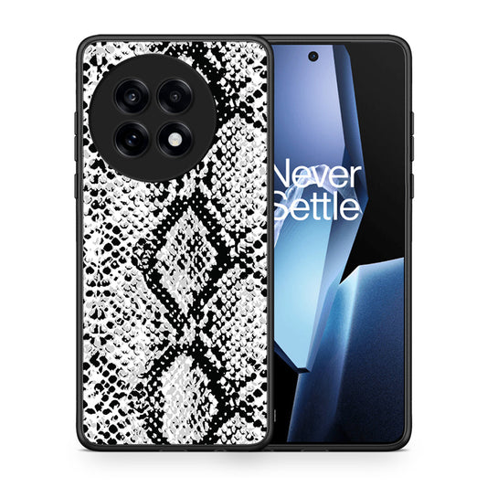 Θήκη OnePlus 13R White Snake Animal από τη Smartfits με σχέδιο στο πίσω μέρος και μαύρο περίβλημα | OnePlus 13R White Snake Animal case with colorful back and black bezels