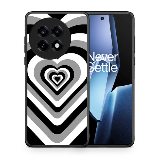 Θήκη OnePlus 13R Black Hearts από τη Smartfits με σχέδιο στο πίσω μέρος και μαύρο περίβλημα | OnePlus 13R Black Hearts case with colorful back and black bezels