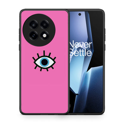 Θήκη OnePlus 13R Blue Eye Pink από τη Smartfits με σχέδιο στο πίσω μέρος και μαύρο περίβλημα | OnePlus 13R Blue Eye Pink case with colorful back and black bezels