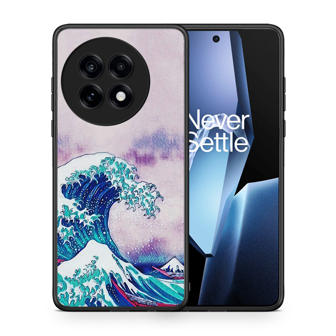 Θήκη OnePlus 13R Blue Waves από τη Smartfits με σχέδιο στο πίσω μέρος και μαύρο περίβλημα | OnePlus 13R Blue Waves case with colorful back and black bezels