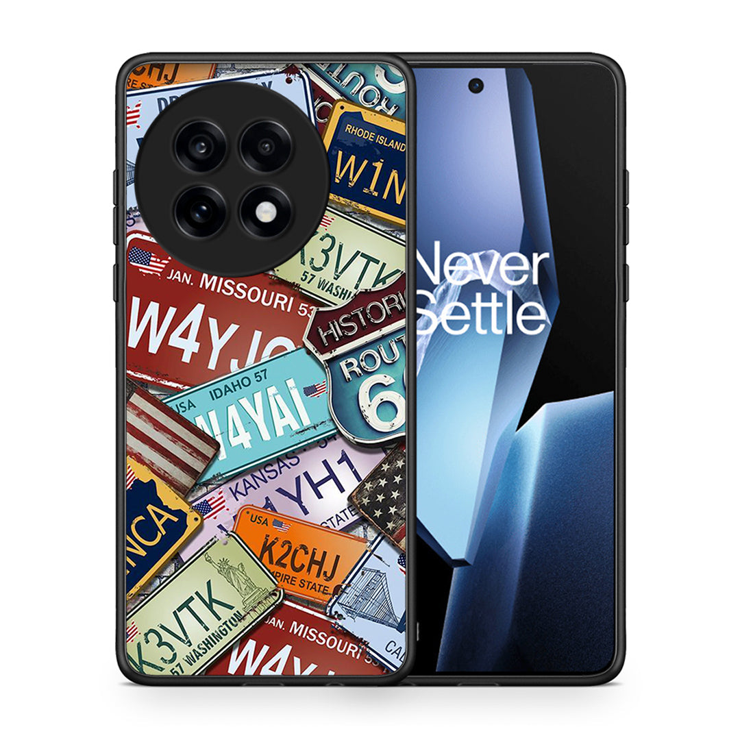 Θήκη OnePlus 13R Car Plates από τη Smartfits με σχέδιο στο πίσω μέρος και μαύρο περίβλημα | OnePlus 13R Car Plates case with colorful back and black bezels