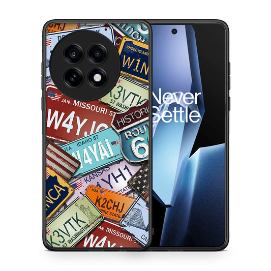 Θήκη OnePlus 13R Car Plates από τη Smartfits με σχέδιο στο πίσω μέρος και μαύρο περίβλημα | OnePlus 13R Car Plates case with colorful back and black bezels