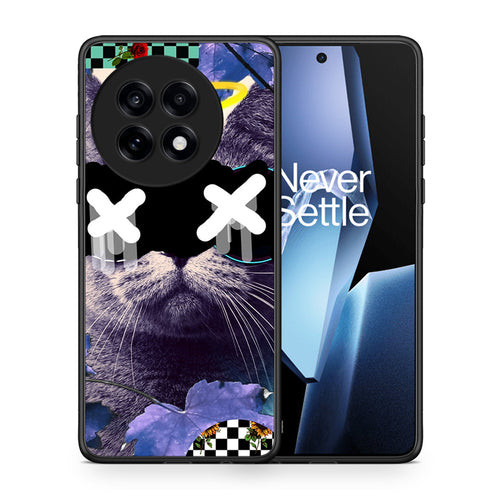 Θήκη OnePlus 13R Cat Collage από τη Smartfits με σχέδιο στο πίσω μέρος και μαύρο περίβλημα | OnePlus 13R Cat Collage case with colorful back and black bezels