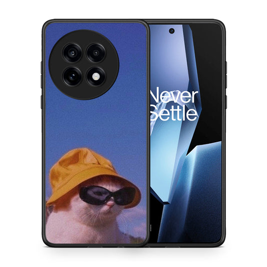 Θήκη OnePlus 13R Cat Diva από τη Smartfits με σχέδιο στο πίσω μέρος και μαύρο περίβλημα | OnePlus 13R Cat Diva case with colorful back and black bezels