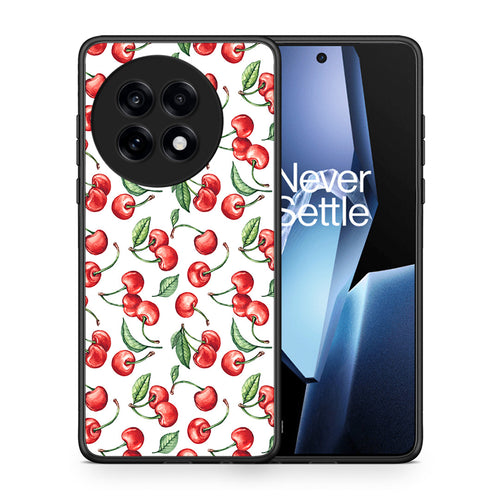 Θήκη OnePlus 13R Cherry Summer από τη Smartfits με σχέδιο στο πίσω μέρος και μαύρο περίβλημα | OnePlus 13R Cherry Summer case with colorful back and black bezels