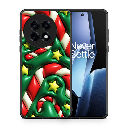 Θήκη OnePlus 13R Christmas Bubbles από τη Smartfits με σχέδιο στο πίσω μέρος και μαύρο περίβλημα | OnePlus 13R Christmas Bubbles case with colorful back and black bezels