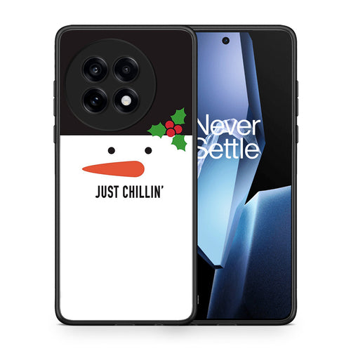 Θήκη OnePlus 13R Christmas Chillin από τη Smartfits με σχέδιο στο πίσω μέρος και μαύρο περίβλημα | OnePlus 13R Christmas Chillin case with colorful back and black bezels
