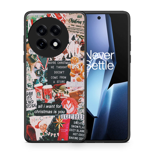 Θήκη OnePlus 13R Christmas Happiness από τη Smartfits με σχέδιο στο πίσω μέρος και μαύρο περίβλημα | OnePlus 13R Christmas Happiness case with colorful back and black bezels