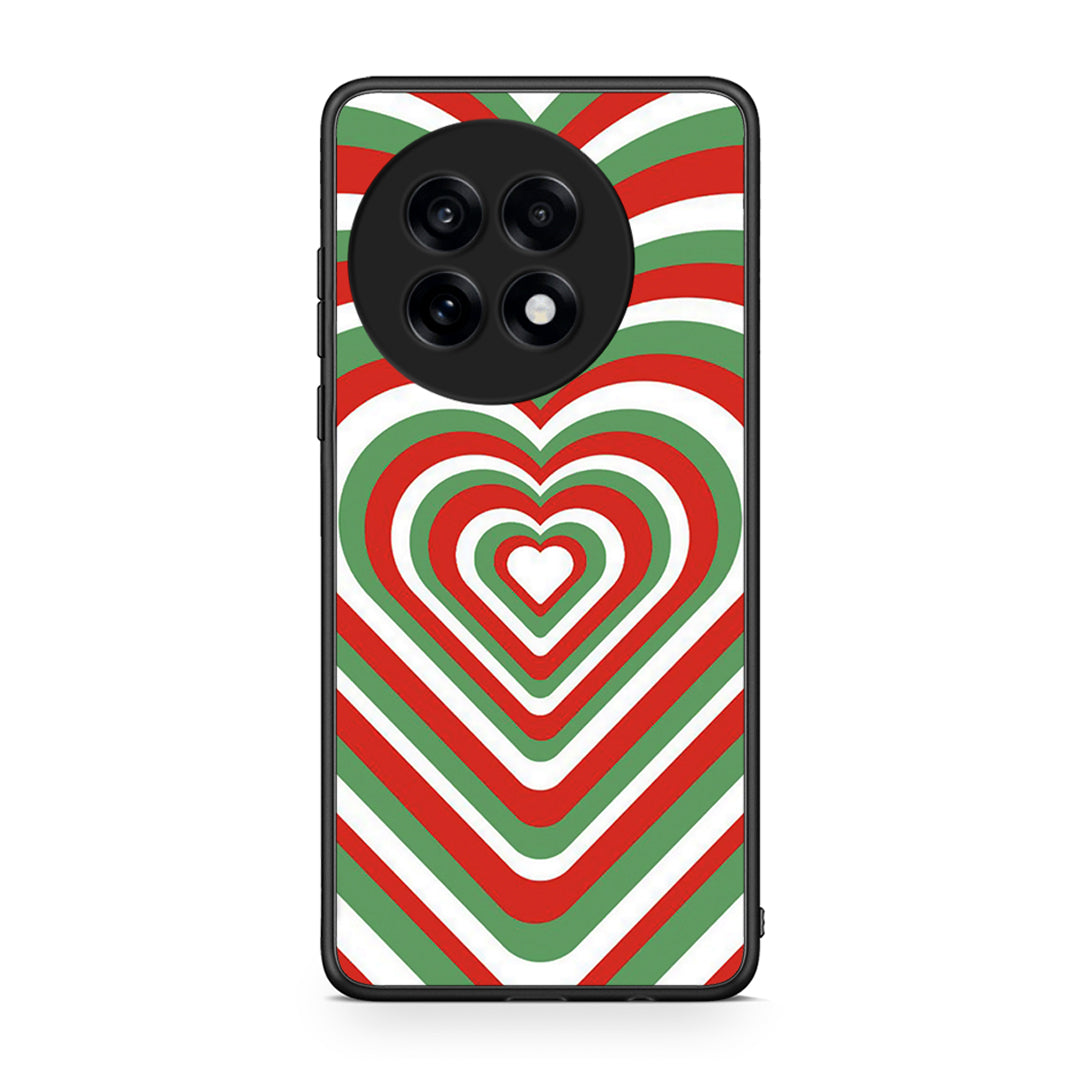 OnePlus 13R Christmas Hearts θήκη από τη Smartfits με σχέδιο στο πίσω μέρος και μαύρο περίβλημα | Smartphone case with colorful back and black bezels by Smartfits