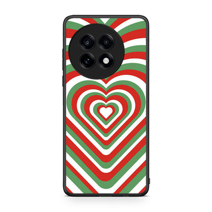 OnePlus 13R Christmas Hearts θήκη από τη Smartfits με σχέδιο στο πίσω μέρος και μαύρο περίβλημα | Smartphone case with colorful back and black bezels by Smartfits