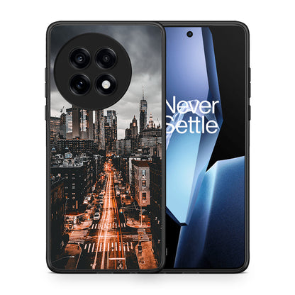 Θήκη OnePlus 13R City Lights από τη Smartfits με σχέδιο στο πίσω μέρος και μαύρο περίβλημα | OnePlus 13R City Lights case with colorful back and black bezels