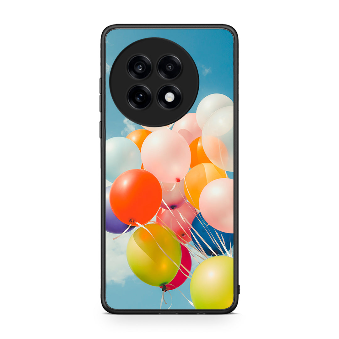 OnePlus 13R Colorful Balloons θήκη από τη Smartfits με σχέδιο στο πίσω μέρος και μαύρο περίβλημα | Smartphone case with colorful back and black bezels by Smartfits