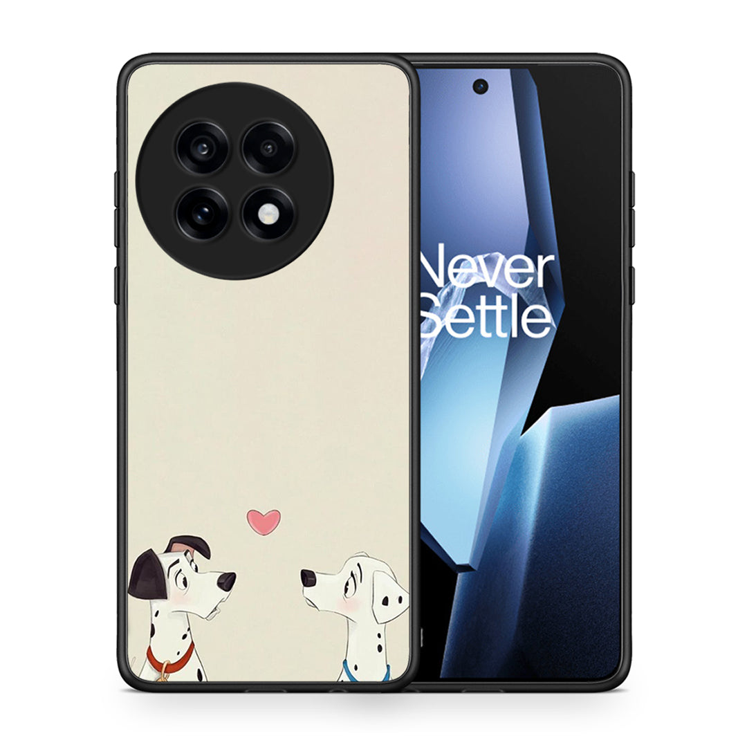 Θήκη OnePlus 13R Dalmatians Love από τη Smartfits με σχέδιο στο πίσω μέρος και μαύρο περίβλημα | OnePlus 13R Dalmatians Love case with colorful back and black bezels