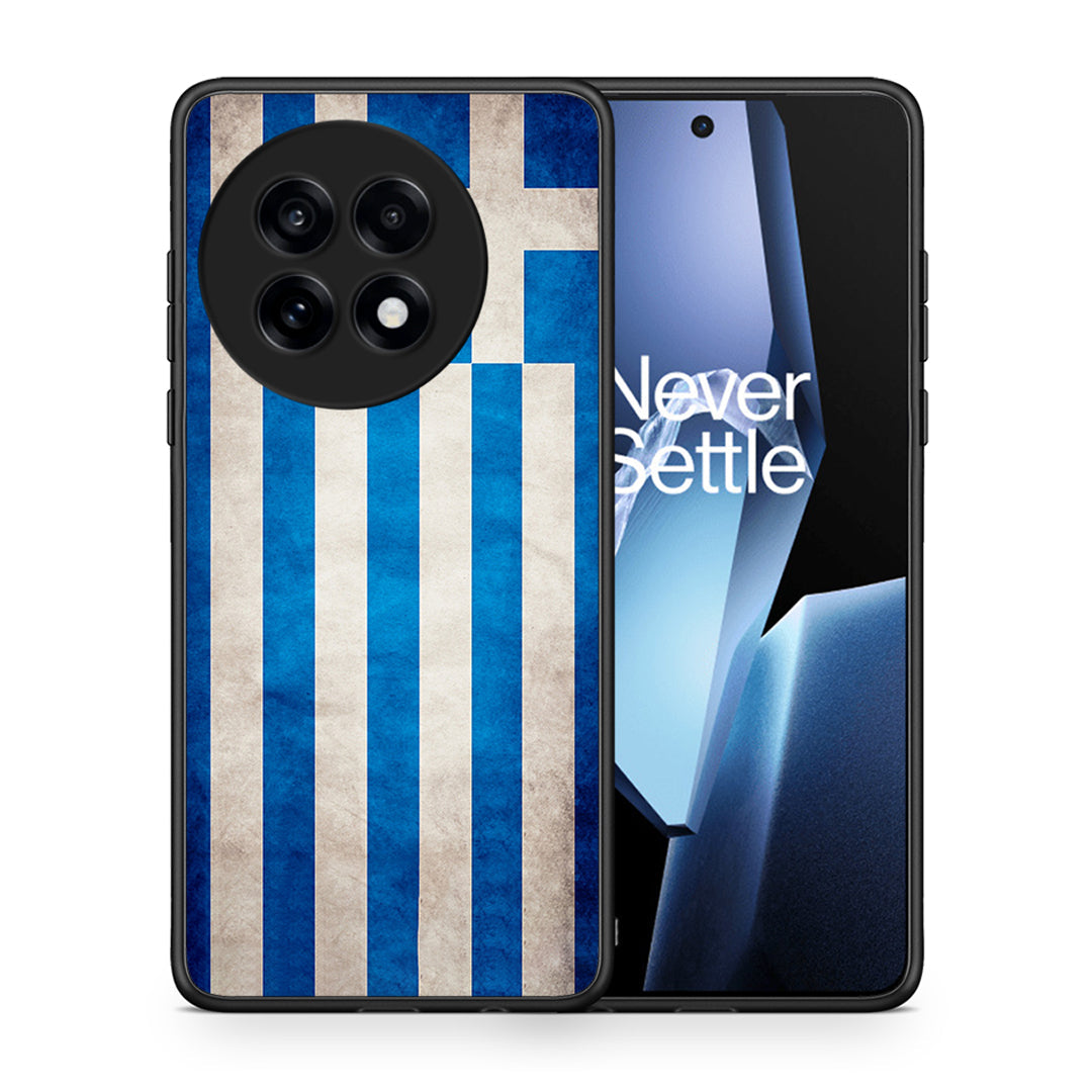 Θήκη OnePlus 13R Greek Flag από τη Smartfits με σχέδιο στο πίσω μέρος και μαύρο περίβλημα | OnePlus 13R Greek Flag case with colorful back and black bezels