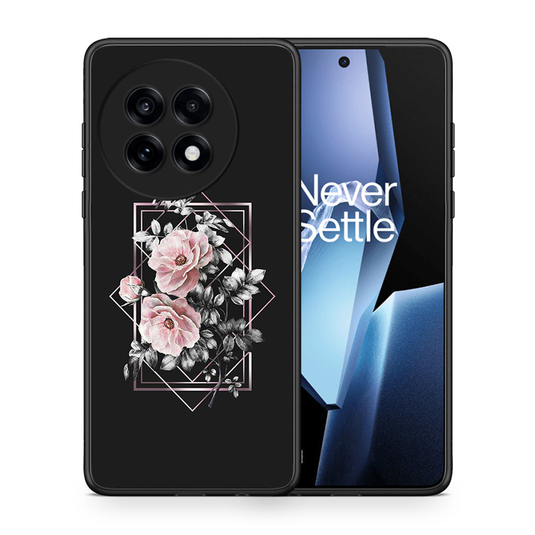 Θήκη OnePlus 13R Frame Flower από τη Smartfits με σχέδιο στο πίσω μέρος και μαύρο περίβλημα | OnePlus 13R Frame Flower case with colorful back and black bezels