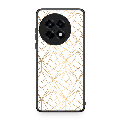 111 - OnePlus 13R Luxury White Geometric case, cover, bumper