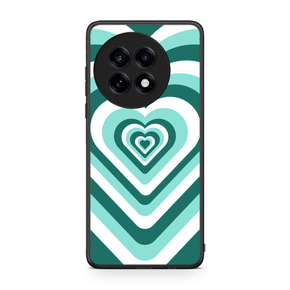 OnePlus 13R Green Hearts θήκη από τη Smartfits με σχέδιο στο πίσω μέρος και μαύρο περίβλημα | Smartphone case with colorful back and black bezels by Smartfits
