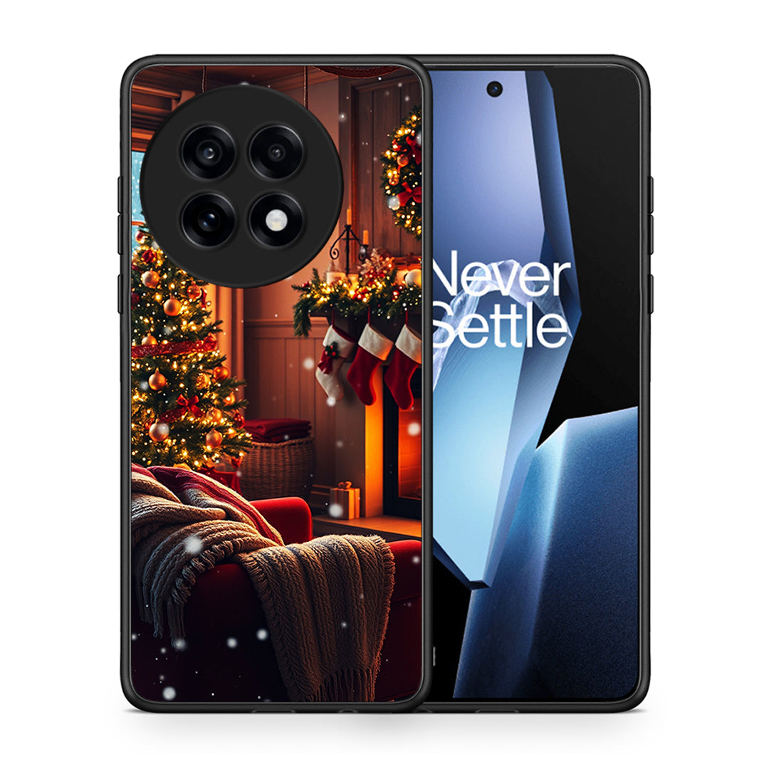Θήκη OnePlus 13R Home For Christmas από τη Smartfits με σχέδιο στο πίσω μέρος και μαύρο περίβλημα | OnePlus 13R Home For Christmas case with colorful back and black bezels