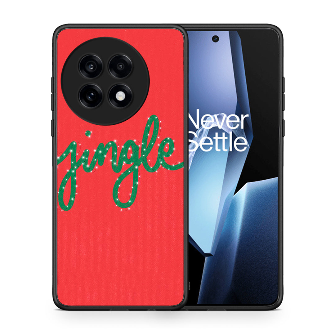 Θήκη OnePlus 13R Jingle Xmas από τη Smartfits με σχέδιο στο πίσω μέρος και μαύρο περίβλημα | OnePlus 13R Jingle Xmas case with colorful back and black bezels