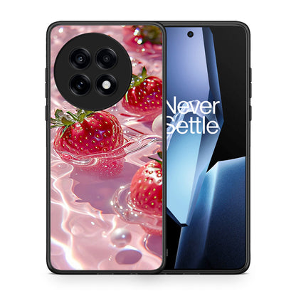 Θήκη OnePlus 13R Juicy Strawberries από τη Smartfits με σχέδιο στο πίσω μέρος και μαύρο περίβλημα | OnePlus 13R Juicy Strawberries case with colorful back and black bezels