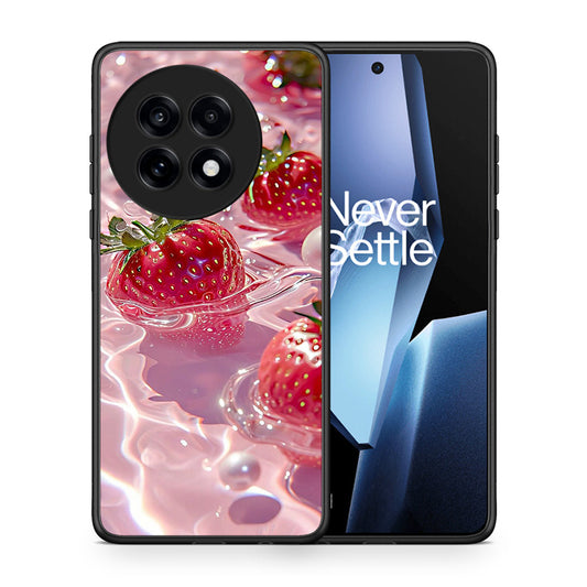 Θήκη OnePlus 13R Juicy Strawberries από τη Smartfits με σχέδιο στο πίσω μέρος και μαύρο περίβλημα | OnePlus 13R Juicy Strawberries case with colorful back and black bezels