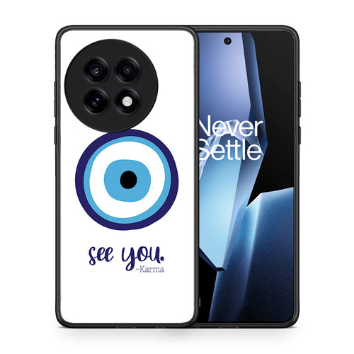 Θήκη OnePlus 13R Karma Says από τη Smartfits με σχέδιο στο πίσω μέρος και μαύρο περίβλημα | OnePlus 13R Karma Says case with colorful back and black bezels