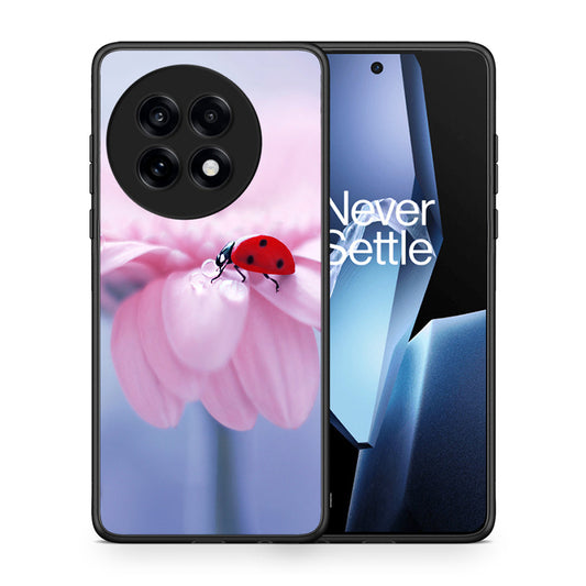Θήκη OnePlus 13R Ladybug Flower από τη Smartfits με σχέδιο στο πίσω μέρος και μαύρο περίβλημα | OnePlus 13R Ladybug Flower case with colorful back and black bezels
