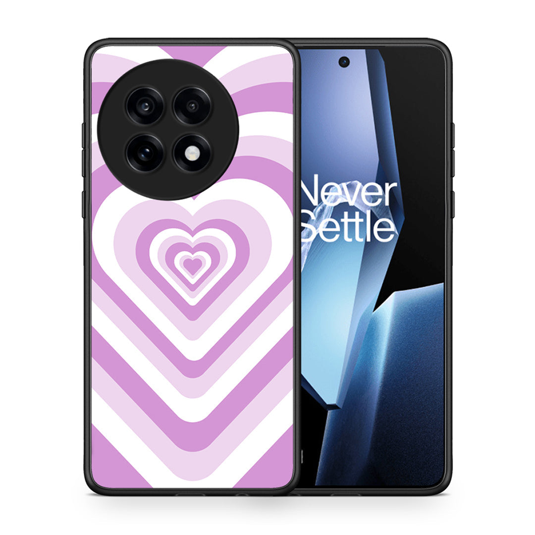 Θήκη OnePlus 13R Lilac Hearts από τη Smartfits με σχέδιο στο πίσω μέρος και μαύρο περίβλημα | OnePlus 13R Lilac Hearts case with colorful back and black bezels