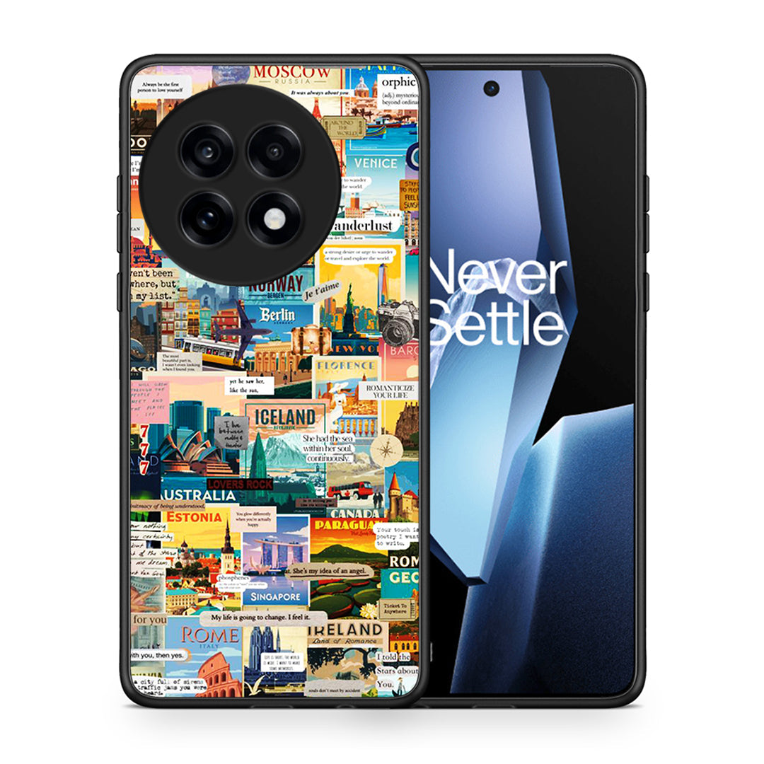 Θήκη OnePlus 13R Live To Travel από τη Smartfits με σχέδιο στο πίσω μέρος και μαύρο περίβλημα | OnePlus 13R Live To Travel case with colorful back and black bezels