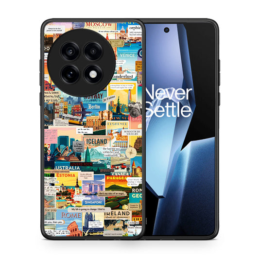 Θήκη OnePlus 13R Live To Travel από τη Smartfits με σχέδιο στο πίσω μέρος και μαύρο περίβλημα | OnePlus 13R Live To Travel case with colorful back and black bezels