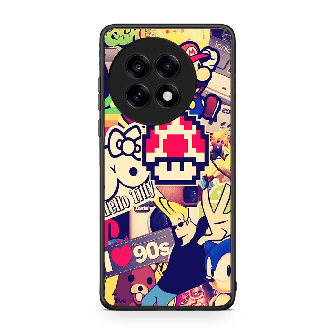 OnePlus 13R Love The 90s θήκη από τη Smartfits με σχέδιο στο πίσω μέρος και μαύρο περίβλημα | Smartphone case with colorful back and black bezels by Smartfits