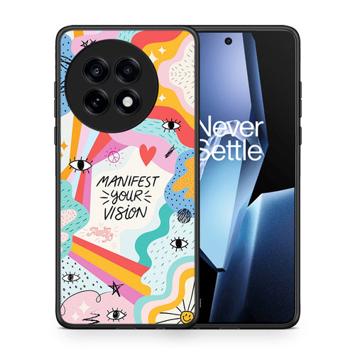 Θήκη OnePlus 13R Manifest Your Vision από τη Smartfits με σχέδιο στο πίσω μέρος και μαύρο περίβλημα | OnePlus 13R Manifest Your Vision case with colorful back and black bezels