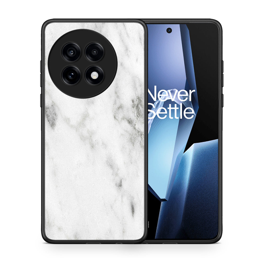 Θήκη OnePlus 13R White Marble από τη Smartfits με σχέδιο στο πίσω μέρος και μαύρο περίβλημα | OnePlus 13R White Marble case with colorful back and black bezels