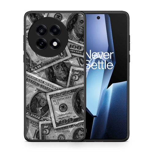 Θήκη OnePlus 13R Money Dollars από τη Smartfits με σχέδιο στο πίσω μέρος και μαύρο περίβλημα | OnePlus 13R Money Dollars case with colorful back and black bezels
