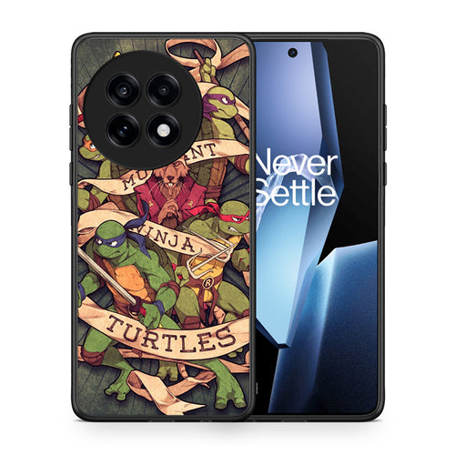 Θήκη OnePlus 13R Ninja Turtles από τη Smartfits με σχέδιο στο πίσω μέρος και μαύρο περίβλημα | OnePlus 13R Ninja Turtles case with colorful back and black bezels