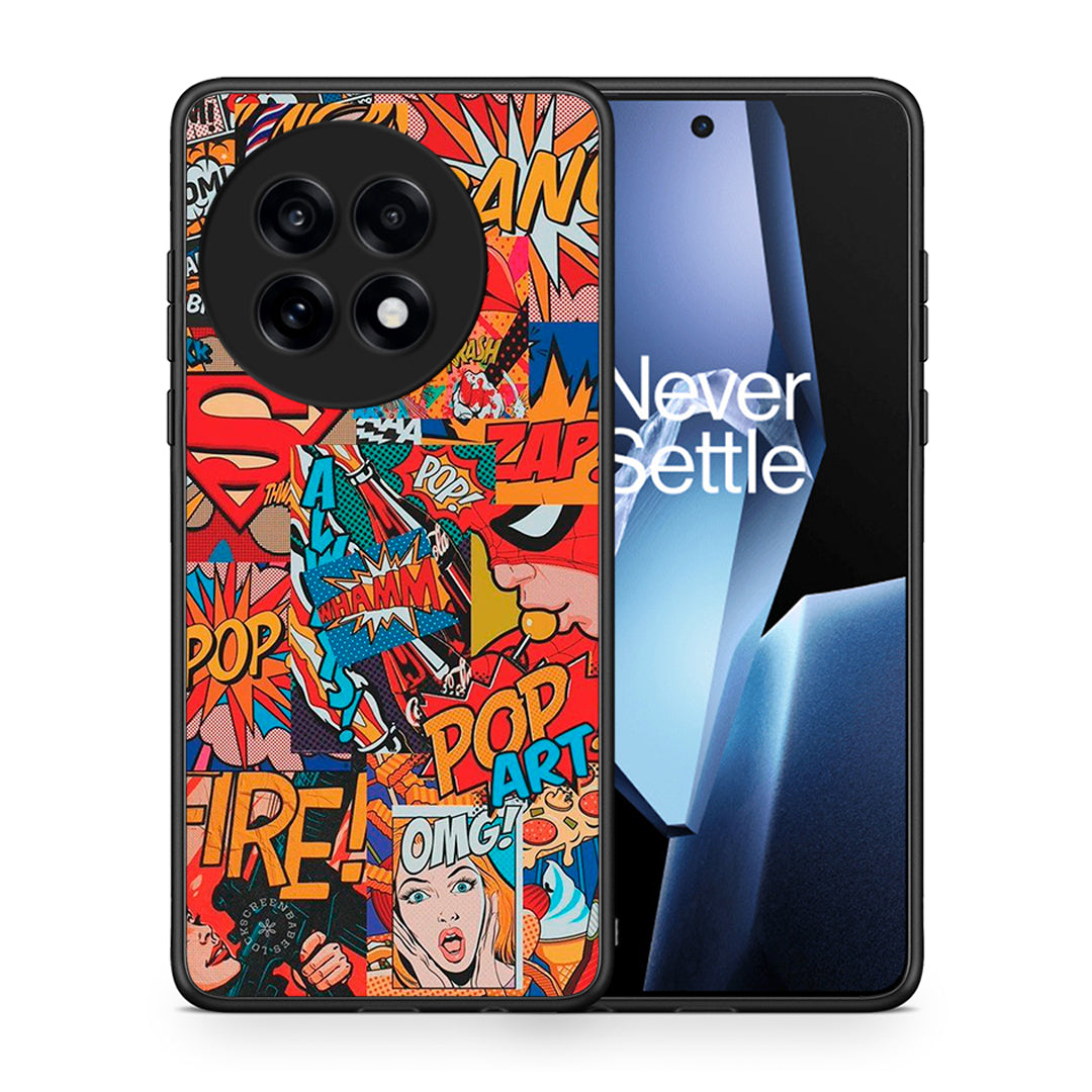 Θήκη OnePlus 13R PopArt OMG από τη Smartfits με σχέδιο στο πίσω μέρος και μαύρο περίβλημα | OnePlus 13R PopArt OMG case with colorful back and black bezels