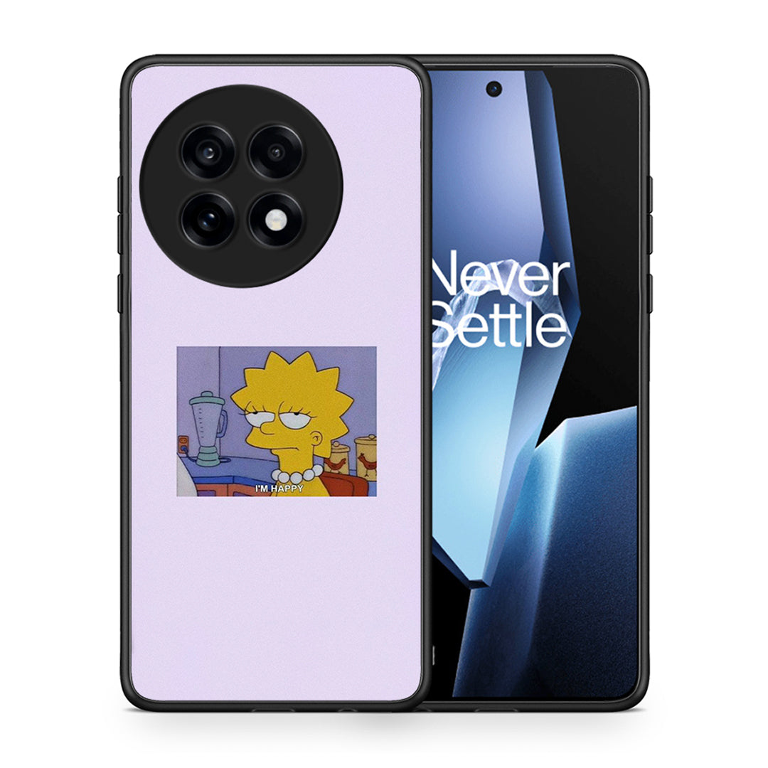 Θήκη OnePlus 13R So Happy από τη Smartfits με σχέδιο στο πίσω μέρος και μαύρο περίβλημα | OnePlus 13R So Happy case with colorful back and black bezels