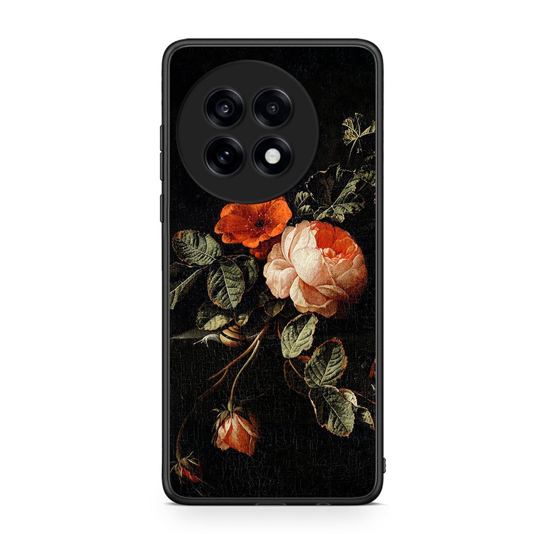 OnePlus 13R Vintage Roses θήκη από τη Smartfits με σχέδιο στο πίσω μέρος και μαύρο περίβλημα | Smartphone case with colorful back and black bezels by Smartfits
