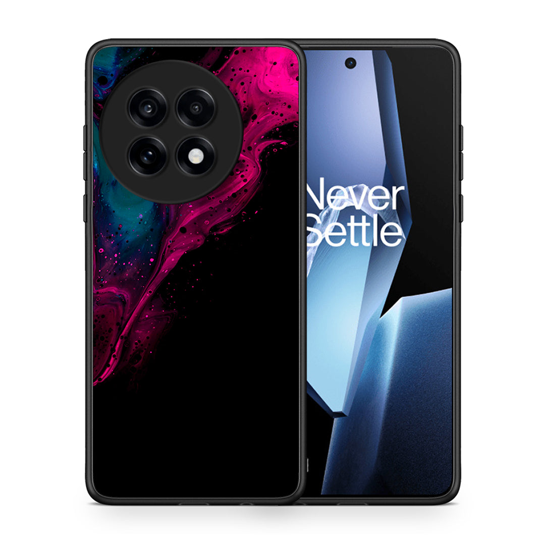 Θήκη OnePlus 13R Pink Black Watercolor από τη Smartfits με σχέδιο στο πίσω μέρος και μαύρο περίβλημα | OnePlus 13R Pink Black Watercolor case with colorful back and black bezels