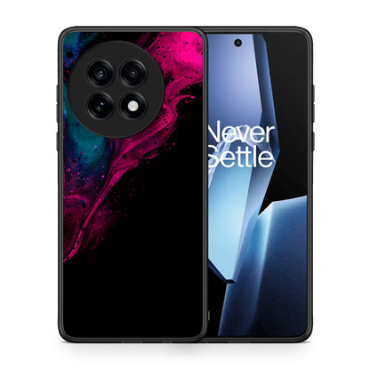 Θήκη OnePlus 13R Pink Black Watercolor από τη Smartfits με σχέδιο στο πίσω μέρος και μαύρο περίβλημα | OnePlus 13R Pink Black Watercolor case with colorful back and black bezels