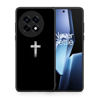 Θήκη OnePlus 13R White Cross από τη Smartfits με σχέδιο στο πίσω μέρος και μαύρο περίβλημα | OnePlus 13R White Cross case with colorful back and black bezels