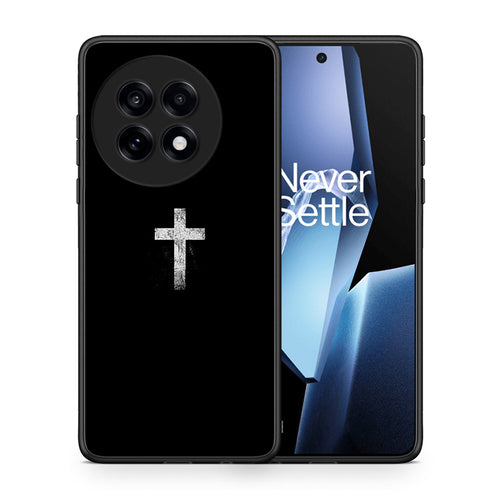 Θήκη OnePlus 13R White Cross από τη Smartfits με σχέδιο στο πίσω μέρος και μαύρο περίβλημα | OnePlus 13R White Cross case with colorful back and black bezels