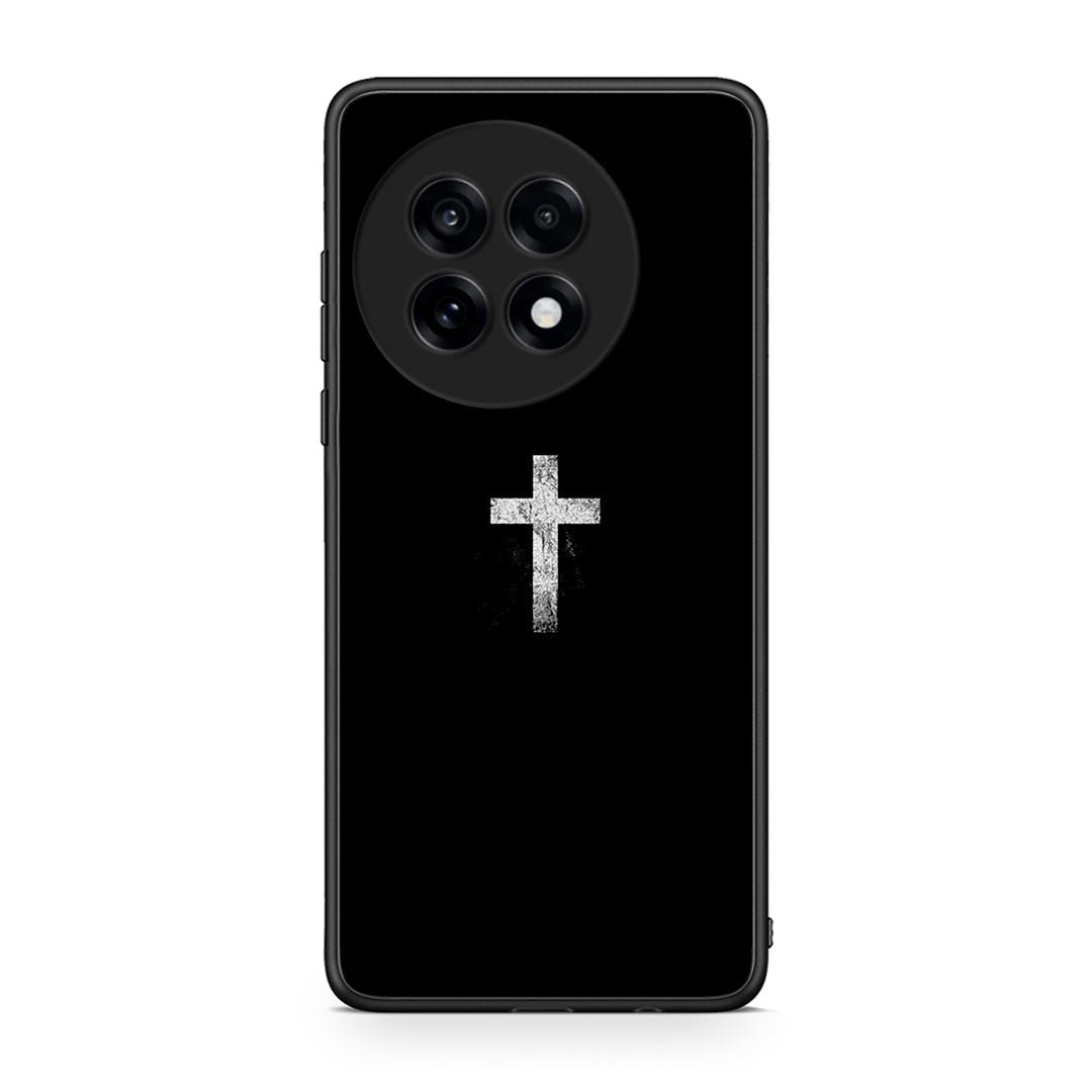 OnePlus 13R White Cross θήκη από τη Smartfits με σχέδιο στο πίσω μέρος και μαύρο περίβλημα | Smartphone case with colorful back and black bezels by Smartfits